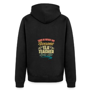 Voici à quoi ressemble un enseignant ELA génial - Veste à capuche bio Premium Unisexe - noir - Dos - Nico (187cm)
