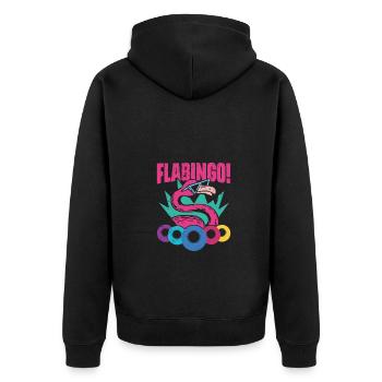 Vintage Flamingo Bingo Flamingo Pour Un Roi du Bingo - Veste à capuche bio Premium Unisexe - noir - Dos - Nico (187cm)