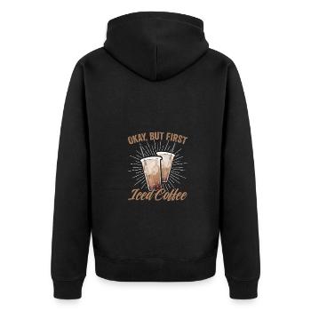 D’accord mais d’abord drôle de barista de café glacé pour - Veste à capuche bio Premium Unisexe - noir - Dos - Nico (187cm)