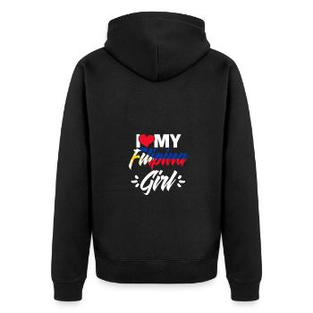 J’aime ma fille philippine Fille philippine géniale - Veste à capuche bio Premium Unisexe - noir - Dos - Nico (187cm)