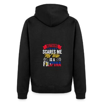 Rien ne me fait peur Drôle Femme philippine Une philippine - Veste à capuche bio Premium Unisexe - noir - Dos - Nico (187cm)