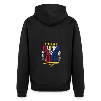 Super vie d’épouse philippine pour un fan philippin - Veste à capuche bio Premium Unisexe - noir - Dos - Nico (187cm)