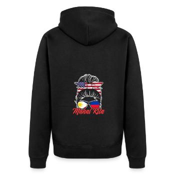 Mahal Kita Messy Bun Awesome Filipina Girl For Fil - Unisex Premium Organic Zip Hoodie - black - Back - Nico (187cm)