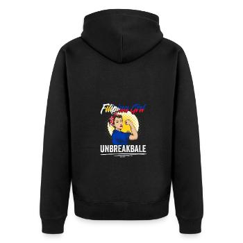Awesome Filipina Girl Unbreakable For Pinay - Unisex Premium Bio Zip Hoodie - Schwarz - Hinten - Nico (187cm)