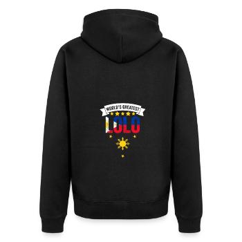 World's Greatest Lolo Awesome Pinoy Fan Filipino - Unisex Premium Organic Zip Hoodie - black - Back - Nico (187cm)