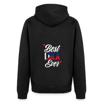 Best Lola Ever Awesome Pinoy Love For Philippine - Unisex Premium Bio Zip Hoodie - Schwarz - Hinten - Nico (187cm)