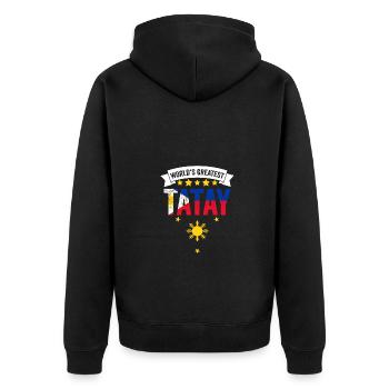 Awesome World's Greatest Tatay For A Pinoy - Unisex Premium Bio Zip Hoodie - Schwarz - Hinten - Nico (187cm)