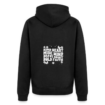 Classique Empathie Enfant Cœur Sage Courageux - Veste à capuche bio Premium Unisexe - noir - Dos - Nico (187cm)