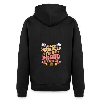 Amour-propre motivationnel, permettez-vous d’être fier - Veste à capuche bio Premium Unisexe - noir - Dos - Nico (187cm)