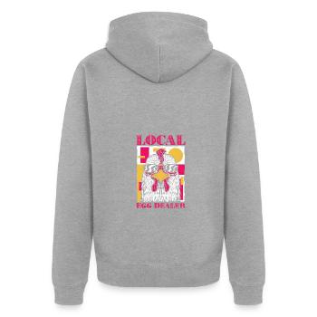 Awesome Local Egg Dealer Chicken Farming Chicken - Unisex Premium Organic Zip Hoodie - heather grey - Back - Nico (187cm)