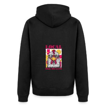 Awesome Local Egg Dealer Chicken Farming Chicken - Unisex Premium Organic Zip Hoodie - black - Back - Nico (187cm)