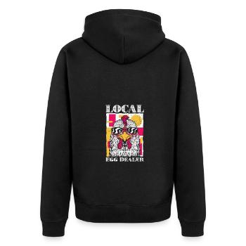 Vintage Local Egg Dealer Chicken Farming Chicken - Unisex Premium Organic Zip Hoodie - black - Back - Nico (187cm)