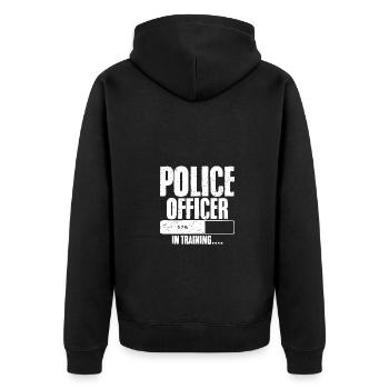 Police Officer In Training Cool Policeman Trainee - Unisex Premium Organic Zip Hoodie - black - Back - Nico (187cm)