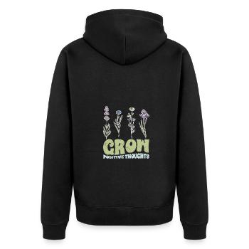 Vintage Grow Positive Thoughts Plant Lover - Veste à capuche bio Premium Unisexe - noir - Dos - Nico (187cm)