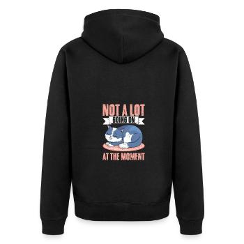 Sleeping Cat Not A Lot Going On At The Moment A - Unisex Premium Organic Zip Hoodie - black - Back - Nico (187cm)