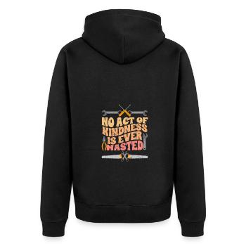 No Act Of Kindness Is Ever Awesome Repair - Unisex Premium Organic Zip Hoodie - black - Back - Nico (187cm)