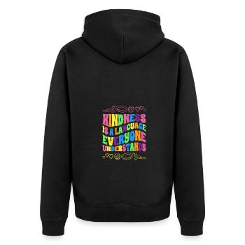 La gentillesse est un langage que tout le monde comprend L’autisme - Veste à capuche bio Premium Unisexe - noir - Dos - Nico (187cm)