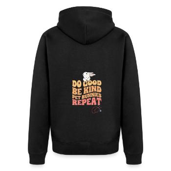 Vintage Do Good Be Kind A Bunny Lover Animal - Veste à capuche bio Premium Unisexe - noir - Dos - Nico (187cm)