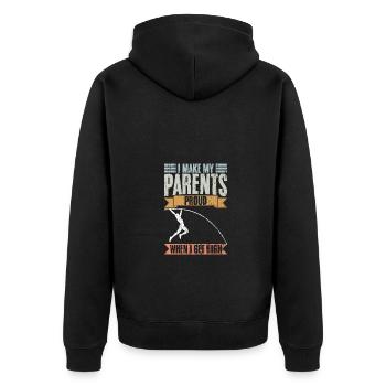 Vintage I Make My Parents Proud When I Get High - Unisex Premium Organic Zip Hoodie - black - Back - Nico (187cm)