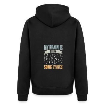 Retro My Brain Is 99.9 Percent Song Lyrics A - Unisex Premium Bio Zip Hoodie - Schwarz - Hinten - Nico (187cm)