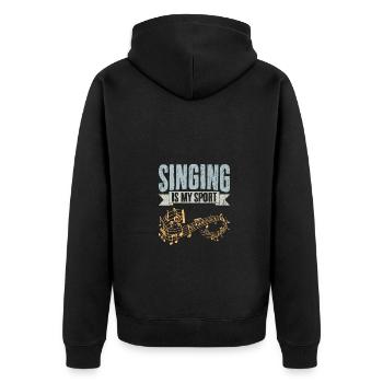 Retro Singing Is My Sport For Band Vocalist - Unisex Premium Organic Zip Hoodie - black - Back - Nico (187cm)