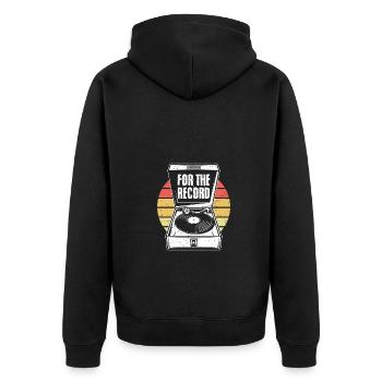 Platine vinyle vintage pour le disque Une fête à la maison - Veste à capuche bio Premium Unisexe - noir - Dos - Nico (187cm)