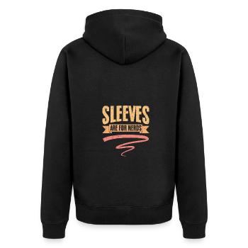 Retro Sleeves Are For Nerds Weightlifting Humor - Unisex Premium Organic Zip Hoodie - black - Back - Nico (187cm)