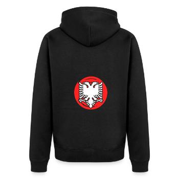 Double Headed Albanian Eagle Albanian Patriot - Unisex Premium Organic Zip Hoodie - black - Back - Nico (187cm)