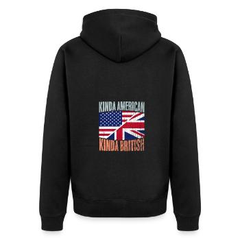 Vintage Moitié USA Moitié Grande-Bretagne Un peu américain - Veste à capuche bio Premium Unisexe - noir - Dos - Nico (187cm)