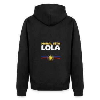 Mahal Kita Lola I Love You Grandma Philippines - Unisex Premium Organic Zip Hoodie - black - Back - Nico (187cm)