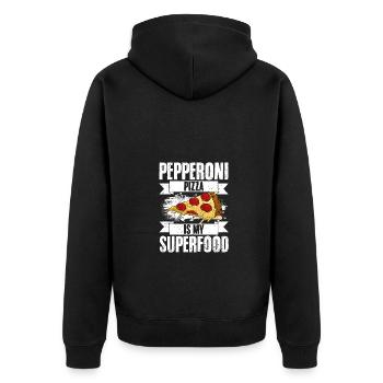 Pepperoni Pizza Funny Superfood Pizza Manger pour - Veste à capuche bio Premium Unisexe - noir - Dos - Nico (187cm)