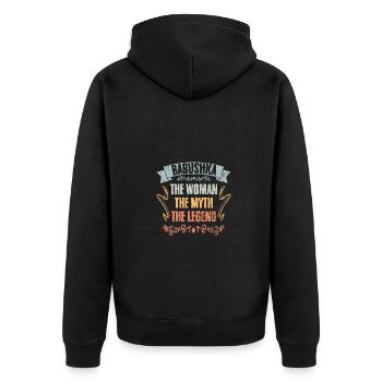 Cool Babushka The Woman The Myth The Legend - Unisex Premium Organic Zip Hoodie - black - Back - Nico (187cm)