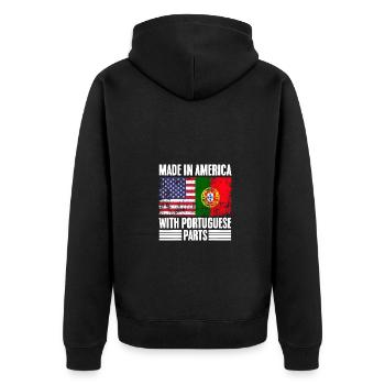 Made In America Vintage Racines portugaises A USA - Veste à capuche bio Premium Unisexe - noir - Dos - Nico (187cm)