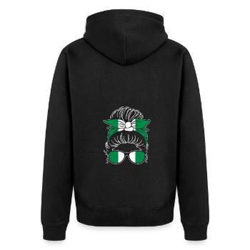 Messy Bun Nigeria Fille nigériane géniale pour - Veste à capuche bio Premium Unisexe - noir - Dos - Nico (187cm)