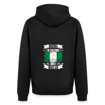 Drôle Nigeria appelle et je dois y aller pour - Veste à capuche bio Premium Unisexe - noir - Dos - Nico (187cm)