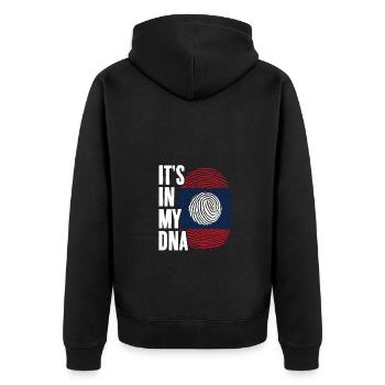 Cool empreinte laotienne c’est dans mon ADN Laos Flag - Veste à capuche bio Premium Unisexe - noir - Dos - Nico (187cm)