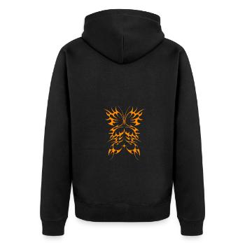Cool Butterfly Cyber Sigil A Cybersigilism Tribal - Unisex Premium Organic Zip Hoodie - black - Back - Nico (187cm)