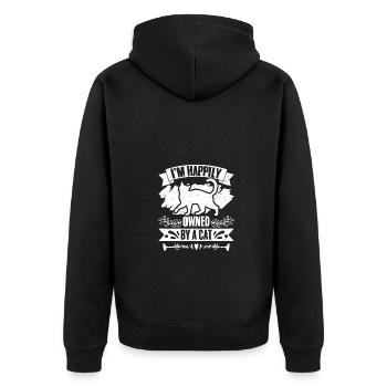 Drôle Je suis heureux possédé par un chat pour un propriétaire de chat - Veste à capuche bio Premium Unisexe - noir - Dos - Nico (187cm)