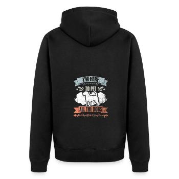 I'm Here To Pet All The Cats Retro Cat Sitting A - Unisex Premium Bio Zip Hoodie - Schwarz - Hinten - Nico (187cm)