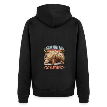 Vintage Armadillo Slayer Awesome Armadillo Hunting - Unisex Premium Organic Zip Hoodie - black - Back - Nico (187cm)