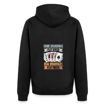 Certaines grands-mères jouent au bingo De vraies grands-mères jouent au rétro - Veste à capuche bio Premium Unisexe - noir - Dos - Nico (187cm)