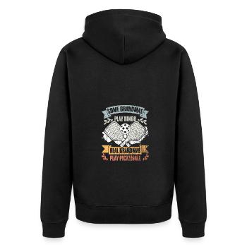 Some Grandmas Play Bingo Real Grandmas Play Funny - Unisex Premium Bio Zip Hoodie - Schwarz - Hinten - Nico (187cm)