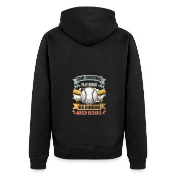 Some Grandmas Play Bingo Real Grandmas Watch - Unisex Premium Organic Zip Hoodie - black - Back - Nico (187cm)