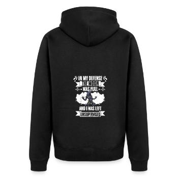 Pour ma défense, la lune était un loup-garou sarcastique - Veste à capuche bio Premium Unisexe - noir - Dos - Nico (187cm)