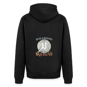 Vintage Ballroom Queen For Ballroom Dancers - Unisex Premium Bio Zip Hoodie - Schwarz - Hinten - Nico (187cm)