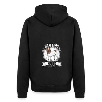 Goat Lives Matter Funny Boer Goat Farming For - Unisex Premium Bio Zip Hoodie - Schwarz - Hinten - Nico (187cm)