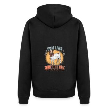 Goat Lives Matter Retro Boer Goat Farming For - Unisex Premium Bio Zip Hoodie - Schwarz - Hinten - Nico (187cm)