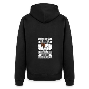 I Never Dreamed I'd Grow Up To Be A Super Cool - Unisex Premium Organic Zip Hoodie - black - Back - Nico (187cm)
