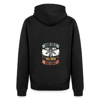 Retro Hams Do It Till Their Giga Hertz A Ham Radio - Unisex Premium Bio Zip Hoodie - Schwarz - Hinten - Nico (187cm)