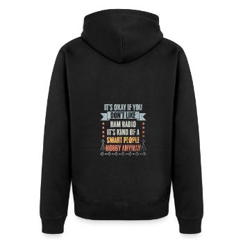 Ce n’est pas grave si vous n’aimez pas la radio amateur rétro - Veste à capuche bio Premium Unisexe - noir - Dos - Nico (187cm)